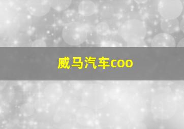 威马汽车coo