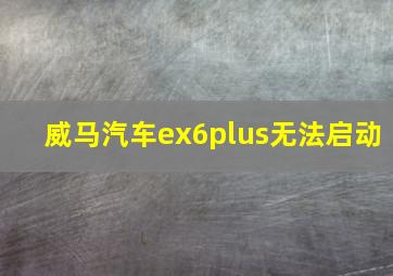 威马汽车ex6plus无法启动