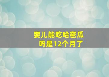 婴儿能吃哈密瓜吗是12个月了