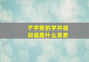 子字旁的字并组词语是什么意思