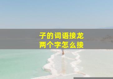 子的词语接龙两个字怎么接