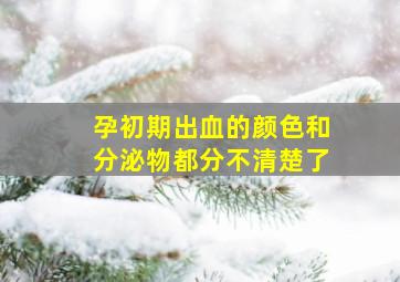 孕初期出血的颜色和分泌物都分不清楚了