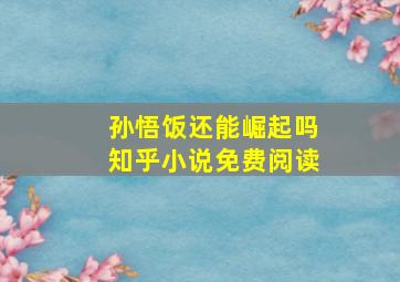 孙悟饭还能崛起吗知乎小说免费阅读