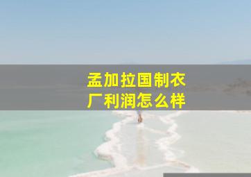 孟加拉国制衣厂利润怎么样