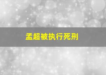 孟超被执行死刑