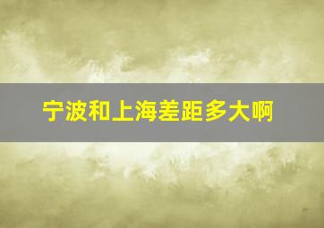 宁波和上海差距多大啊