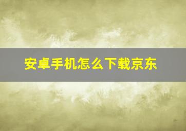 安卓手机怎么下载京东