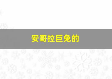 安哥拉巨兔的