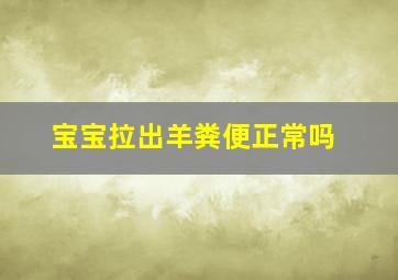 宝宝拉出羊粪便正常吗