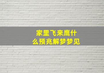 家里飞来鹰什么预兆解梦梦见