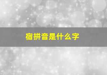 宿拼音是什么字