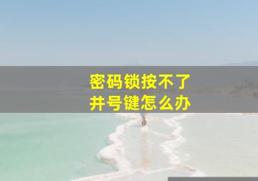 密码锁按不了井号键怎么办