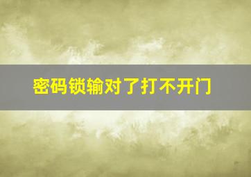 密码锁输对了打不开门