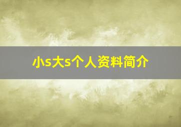 小s大s个人资料简介