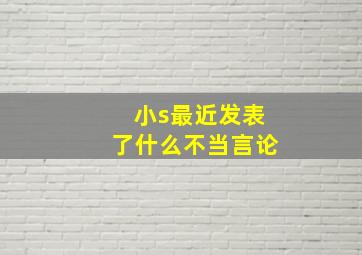 小s最近发表了什么不当言论