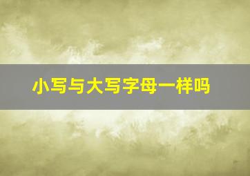 小写与大写字母一样吗