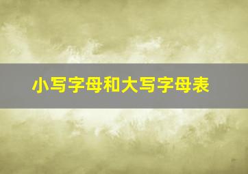 小写字母和大写字母表