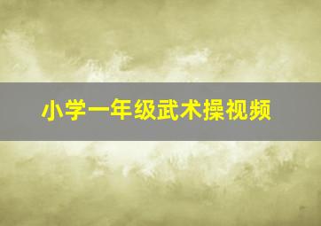 小学一年级武术操视频