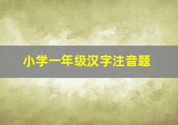 小学一年级汉字注音题