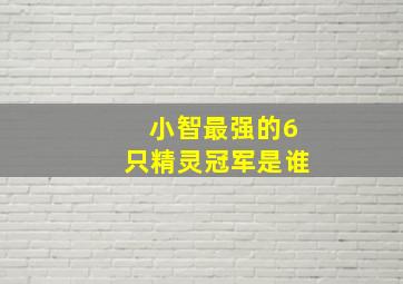 小智最强的6只精灵冠军是谁