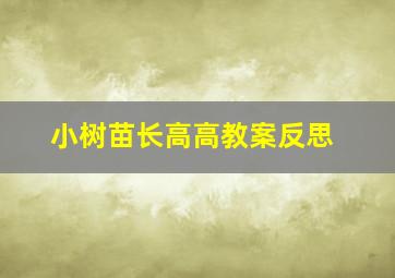 小树苗长高高教案反思