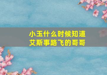 小玉什么时候知道艾斯事路飞的哥哥