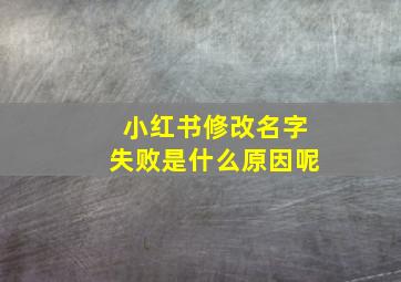 小红书修改名字失败是什么原因呢