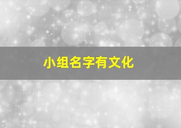 小组名字有文化