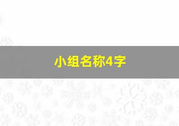 小组名称4字