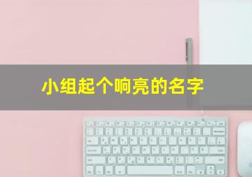 小组起个响亮的名字