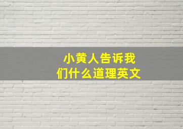 小黄人告诉我们什么道理英文