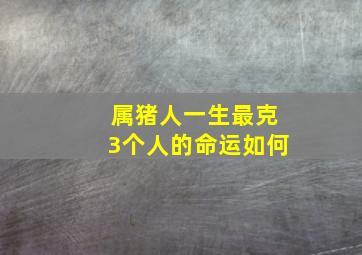 属猪人一生最克3个人的命运如何