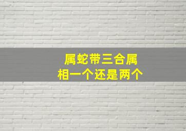 属蛇带三合属相一个还是两个