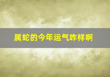 属蛇的今年运气咋样啊