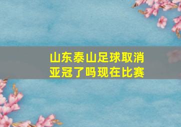 山东泰山足球取消亚冠了吗现在比赛