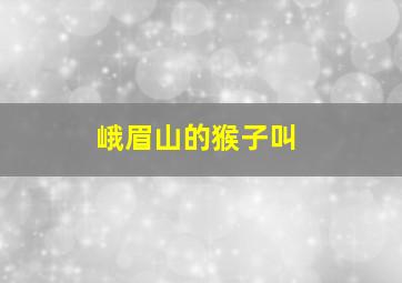 峨眉山的猴子叫