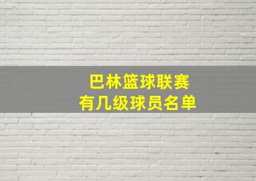 巴林篮球联赛有几级球员名单