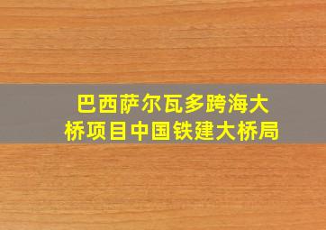 巴西萨尔瓦多跨海大桥项目中国铁建大桥局