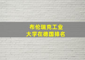 布伦瑞克工业大学在德国排名