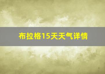 布拉格15天天气详情