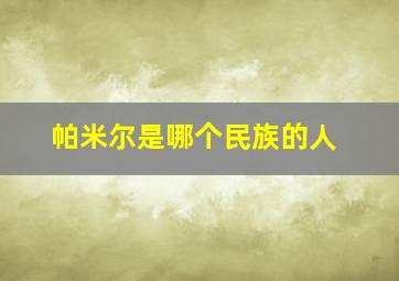 帕米尔是哪个民族的人