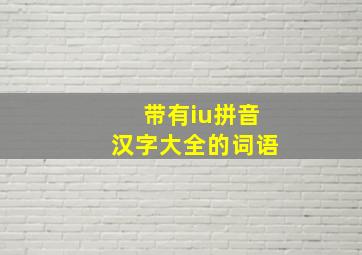 带有iu拼音汉字大全的词语