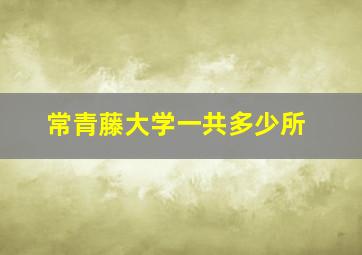 常青藤大学一共多少所