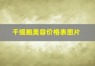 干细胞美容价格表图片