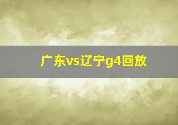 广东vs辽宁g4回放