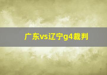 广东vs辽宁g4裁判