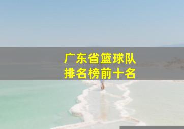 广东省篮球队排名榜前十名