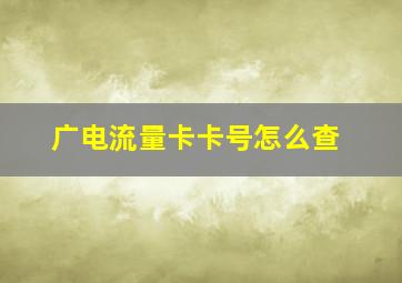 广电流量卡卡号怎么查