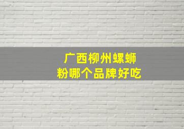 广西柳州螺蛳粉哪个品牌好吃