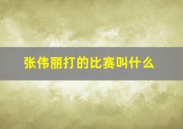 张伟丽打的比赛叫什么